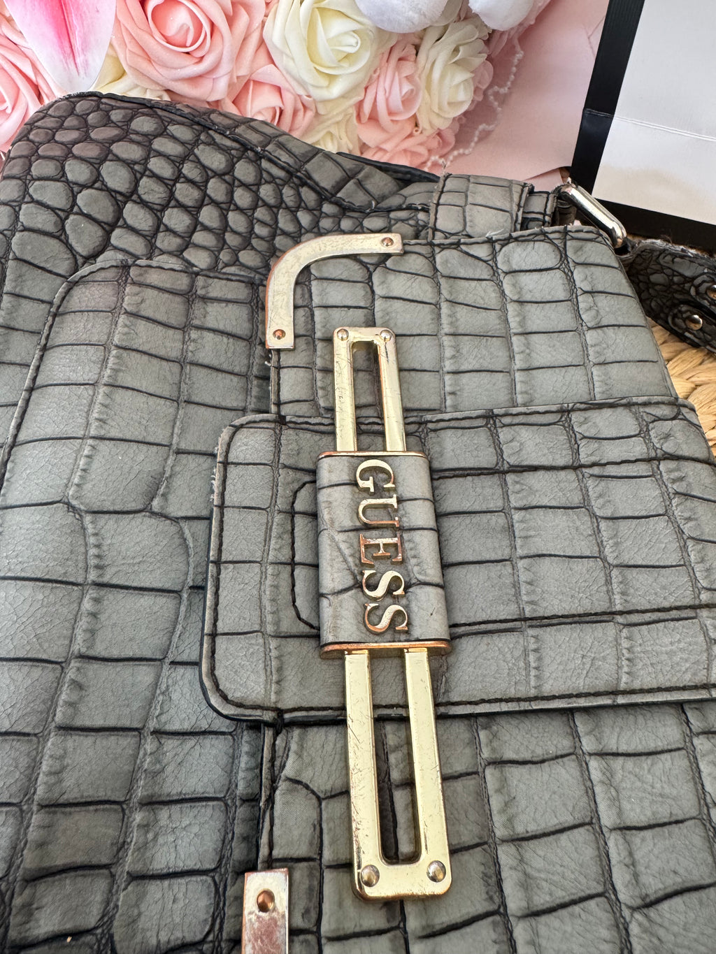 Vintage gray Croco Guess Tasche