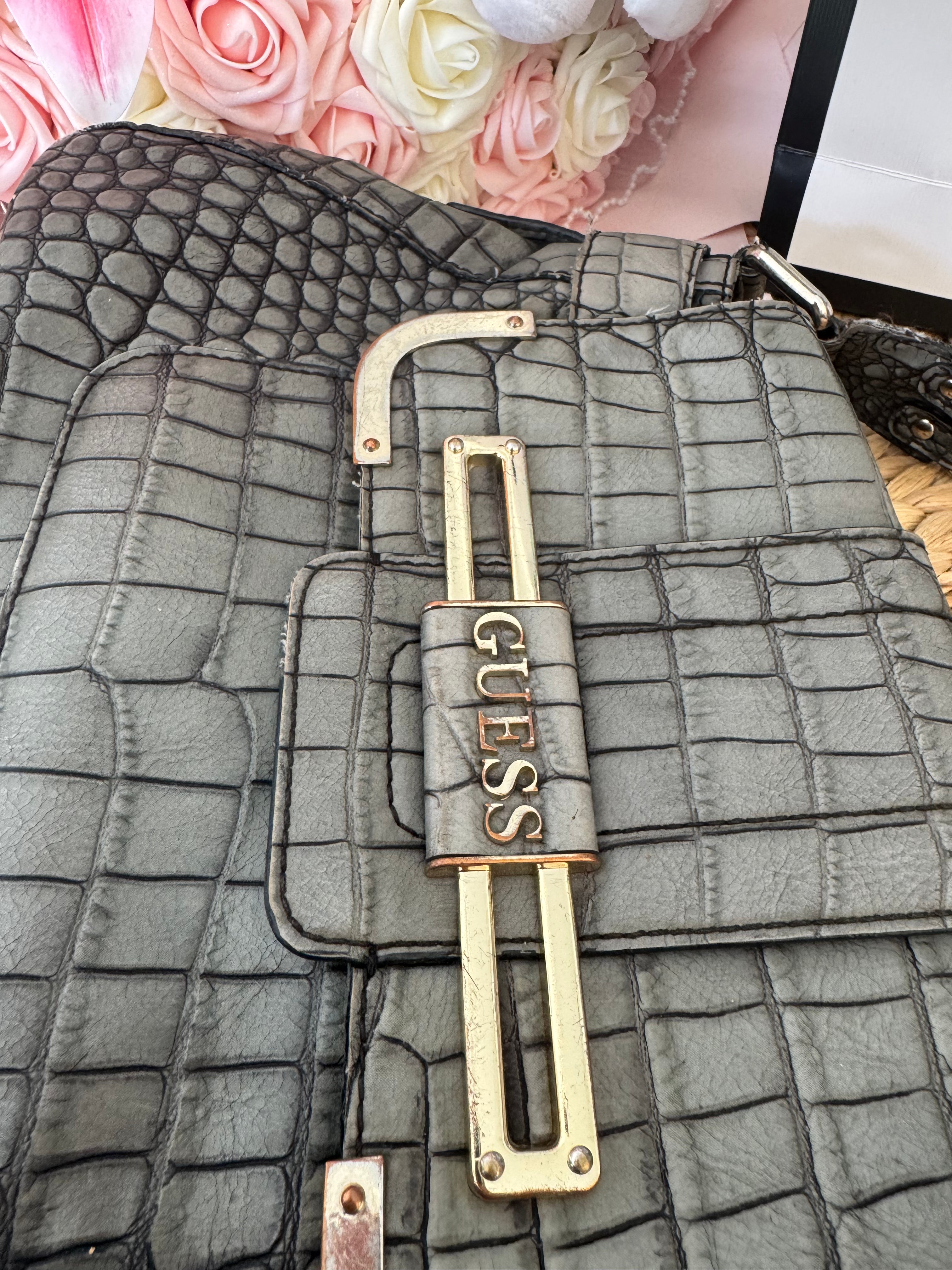 Vintage gray Croco Guess Tasche